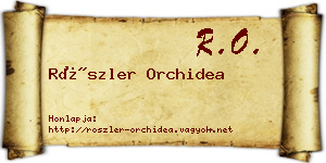 Röszler Orchidea névjegykártya